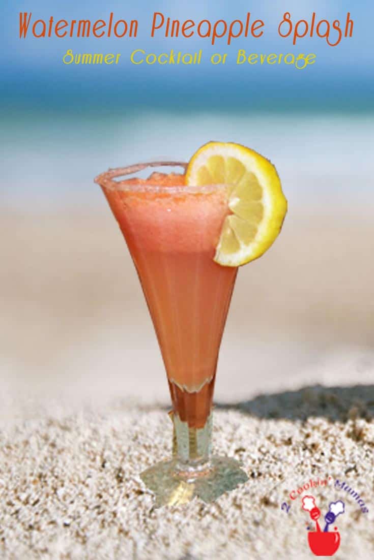 Cool & refreshing, our watermelon pineapple splash has all the flavors of summer with a sparkling twist. It's the perfect summertime cocktail or beverage. #beverage #summerdrink #cocktail #vodka #watermelon #pineapple