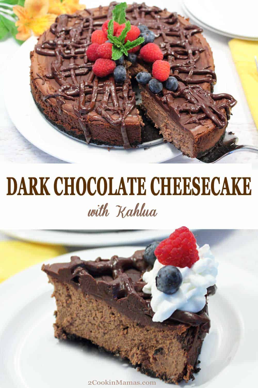 dark chocolate kahlua cheesecake