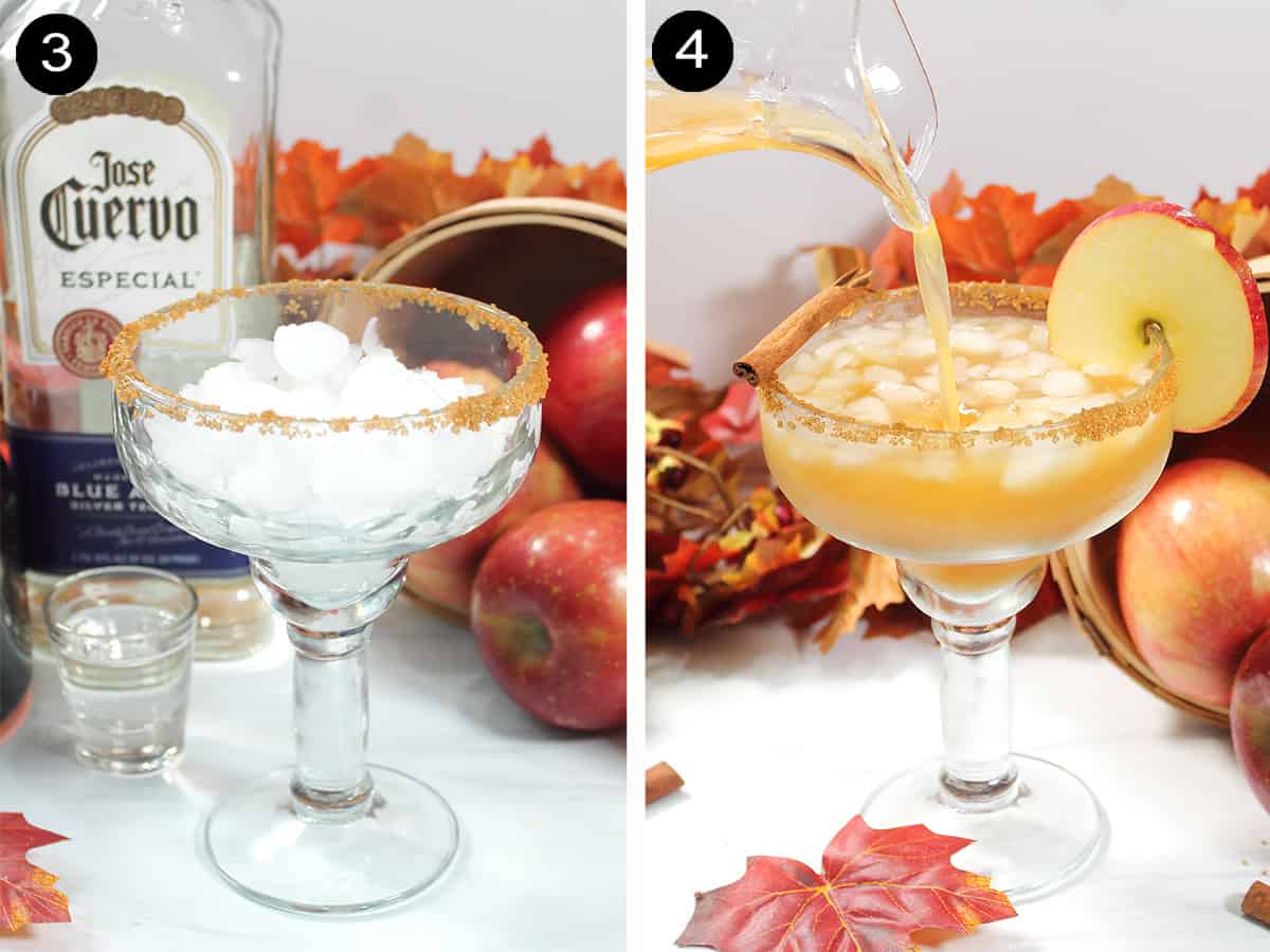 Steps 3-4 to make fall margarita.