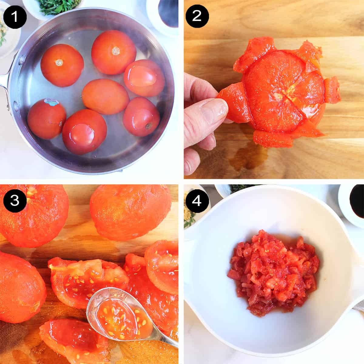 How to prepare tomatoes for bruschetta 