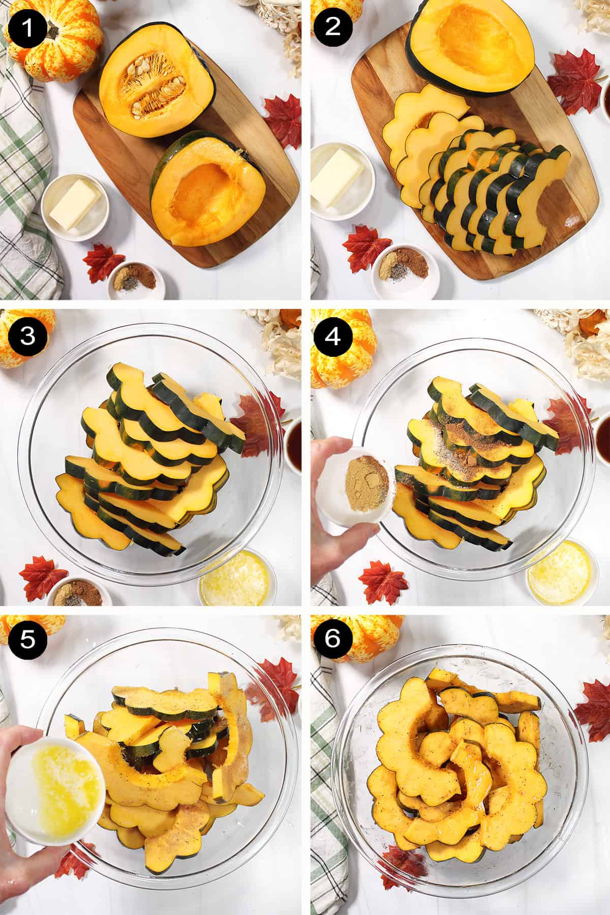 Steps to make acorn squash recipe.