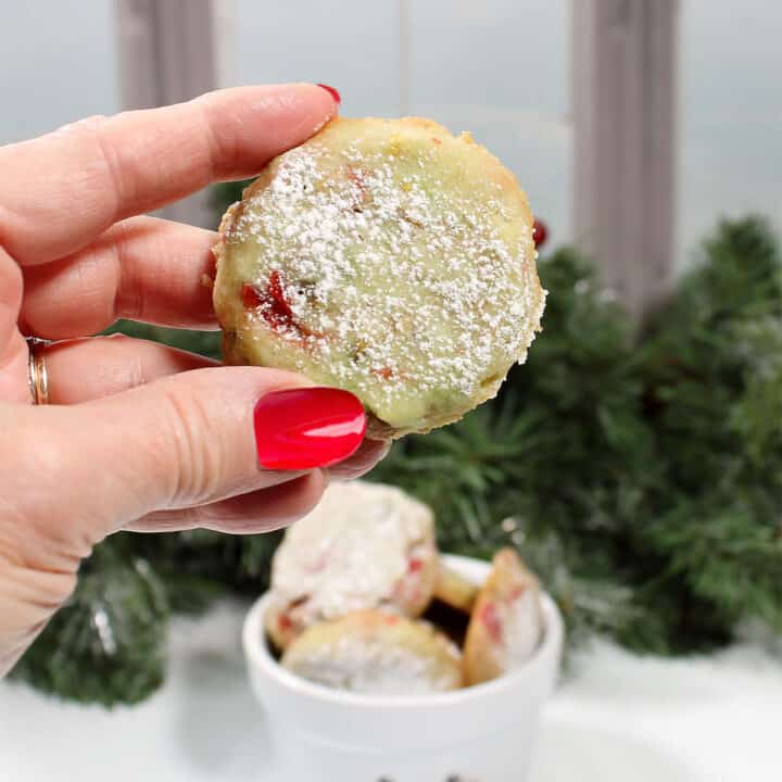 Pistachio Cherry Meltaway Cookies 2 Cookin Mamas