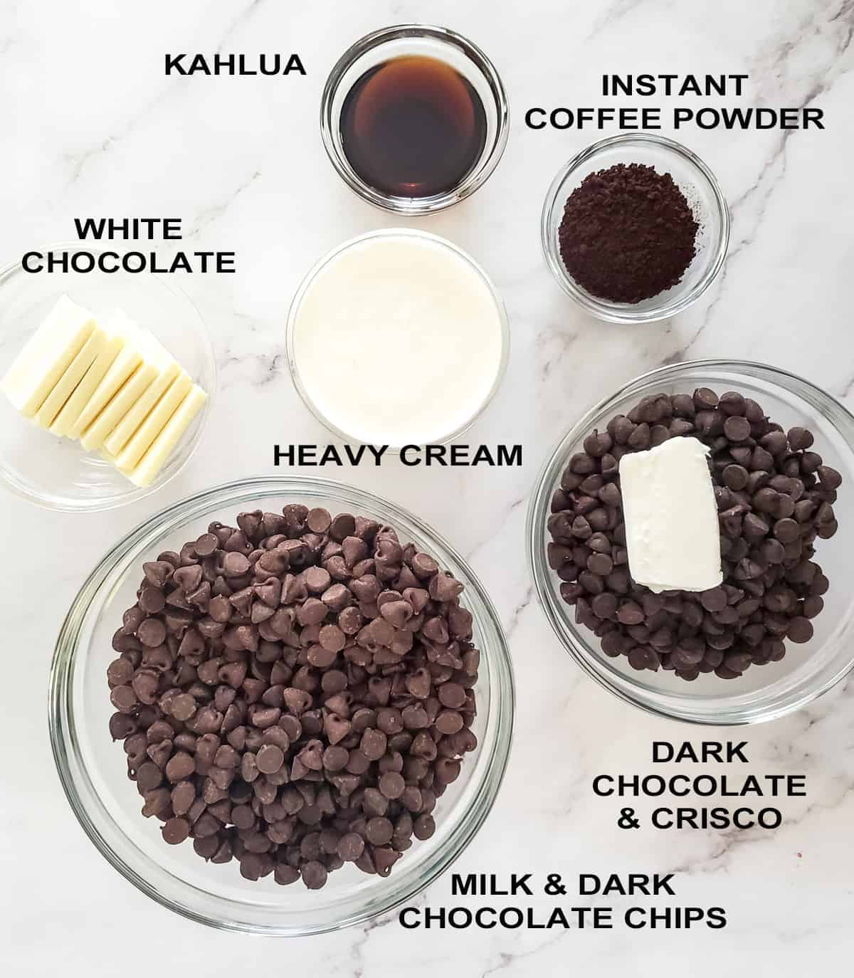 Ingredients for truffles.