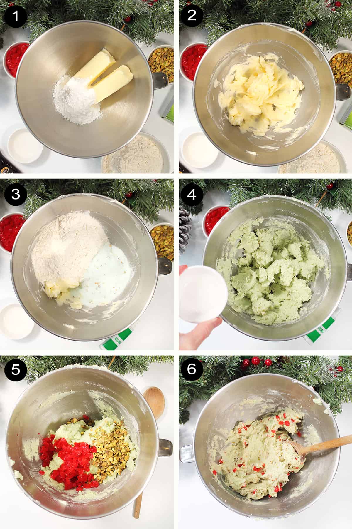 Steps to make meltaway cookies dough.