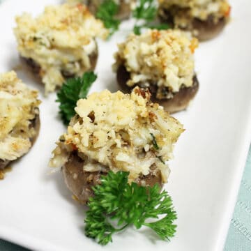 Crab Stuffed Mushrooms square | 2 Cookin Mamas