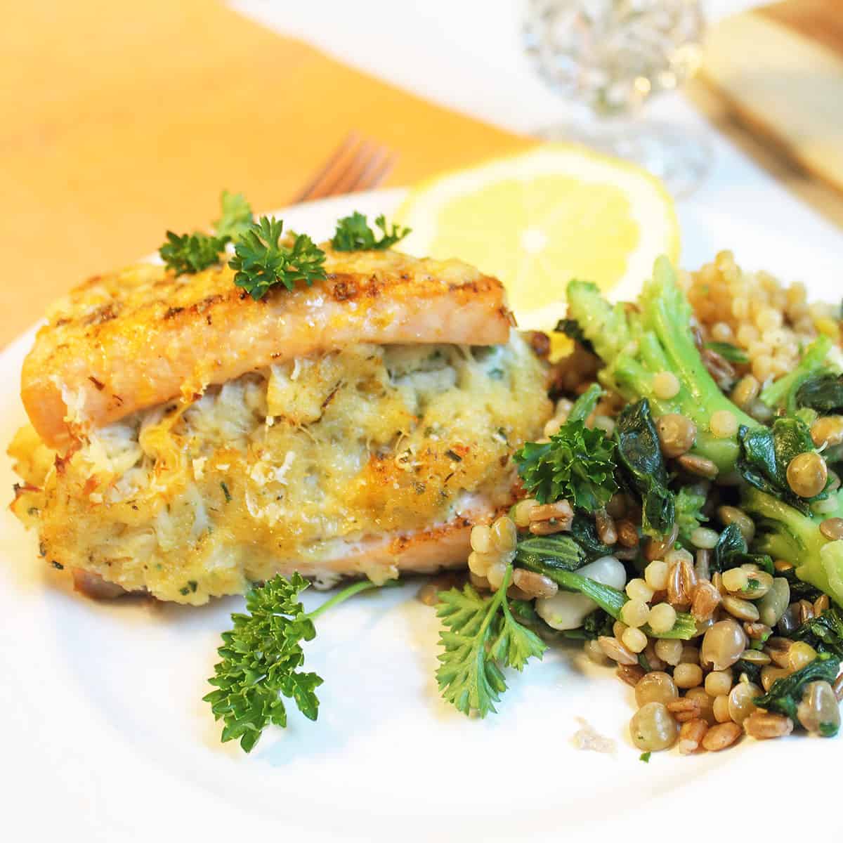 Crab Stuffed Salmon 2 Cookin Mamas