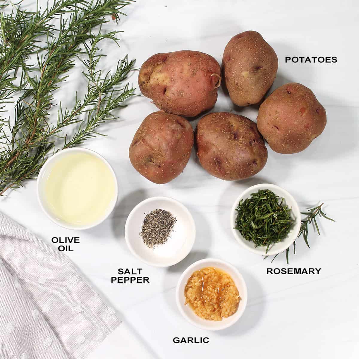 Ingredients for Rosemary Potatoes.