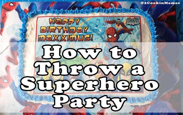 Superhero Birthday Party Cake | 2 Cookin Mamas Throw the best Superhero Birthday party with snacks, activities & this tie-dyed cake. #kidsparty #recipes