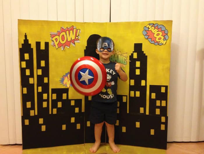 Superhero Birthday Party Photo Booth | 2 Cookin Mamas