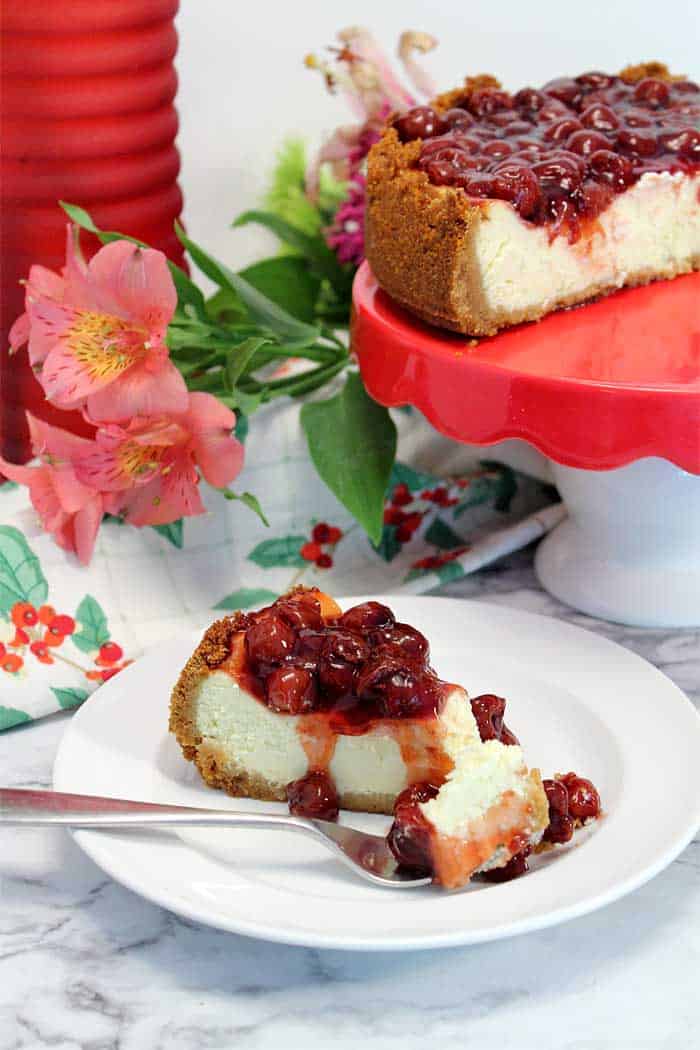 New York Cheesecake with cherries 2 | 2 Cookin Mamas