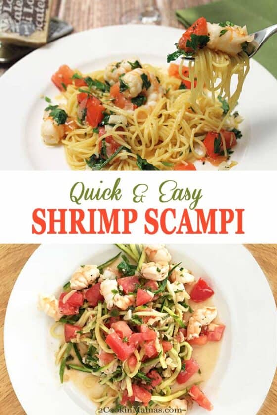 Healthy Shrimp Scampi - A Quick & Easy Dinner - 2 Cookin Mamas