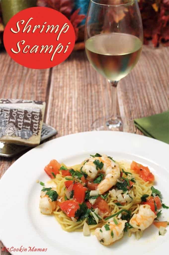 Shrimp Scampi pin | 2CookinMamas - It's fresh, healthy, delicious & quick. Perfect dinner for a busy night.