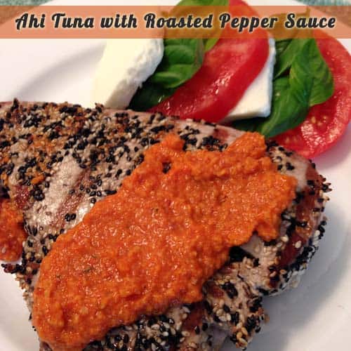 Ahi Tuna w Roasted Pepper Sauce | 2CookinMamas