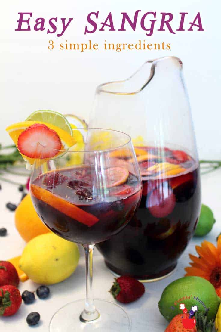 Easy Sangria Only 3 Ingredients! 2 Cookin' Mamas