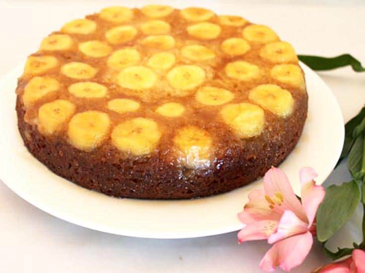 Banana Upside Down Cake and a flower