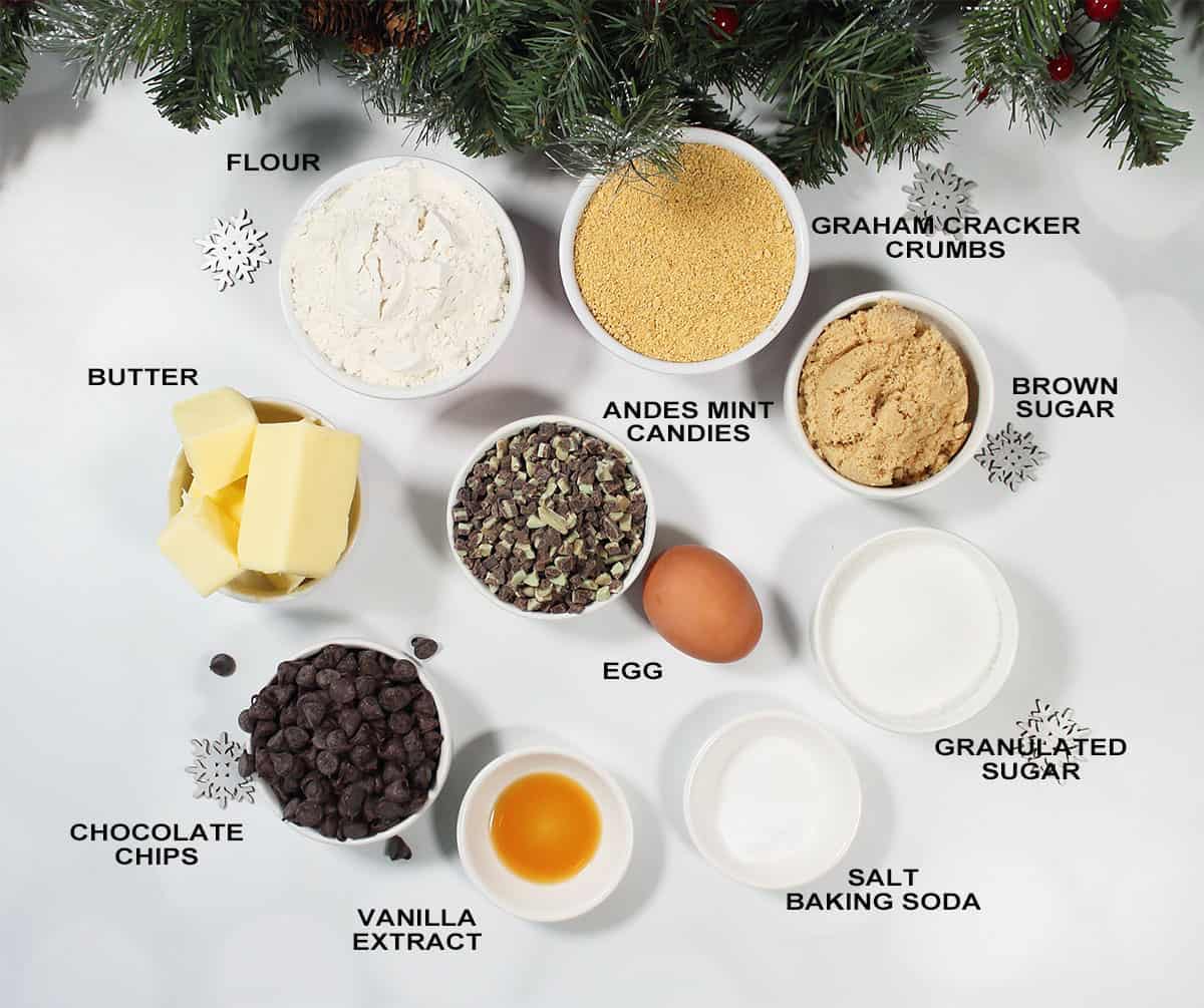 Ingredients for cookie bars.