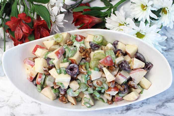 Fruity Waldorf Salad overhead | 2 Cookin Mamas