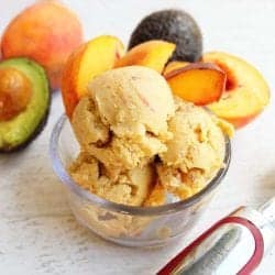 Healthy Peach Ice Cream square | 2 Cookin Mamas