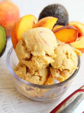 Healthy Peach Ice Cream square | 2 Cookin Mamas