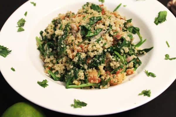 Southwest Quinoa and Spinach closeup | 2CookinMamas