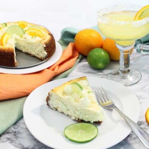 slice of margarita cheesecake square