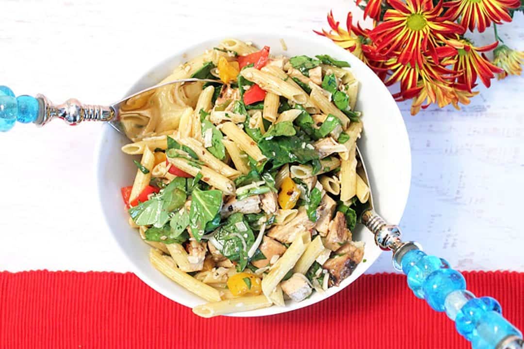 Grilled Chicken Pasta Salad with Balsamic Dressing 2 Cookin Mamas