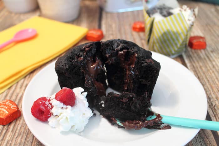 Chocolate Lava Mug Cake ready to eat | 2 Cookin Mamas