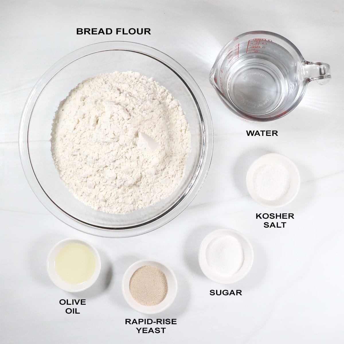 French Bread ingredients.