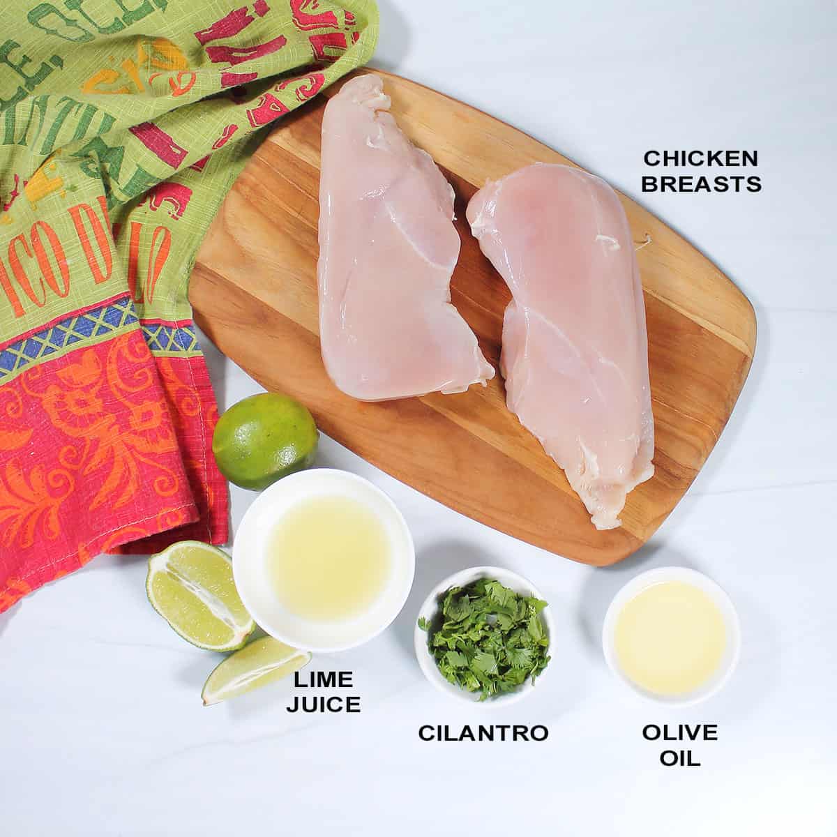 Grilled chicken ingredients.