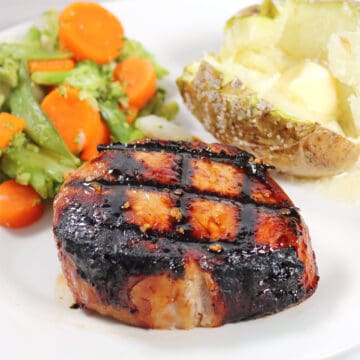Grilled Honey Garlic Pork Chops dinner.