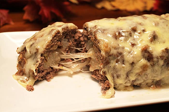 Patty Melt Meatloaf close up | 2 Cookin Mamas