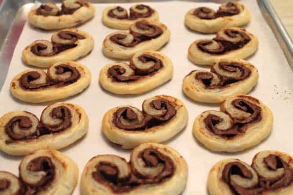 Nutella Palmiers baked and ready to eat