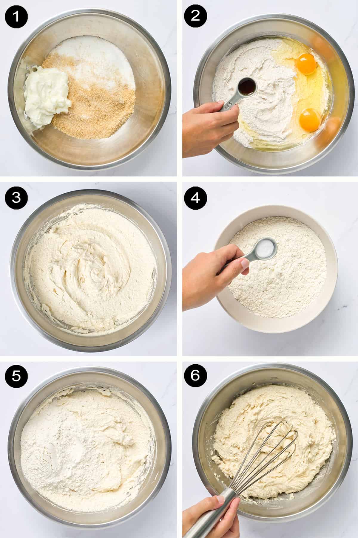 Steps 1-6 to make cereal cookies.
