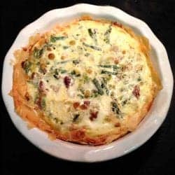Proscuitto and Vegetable Quiche square