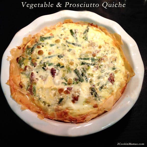 Vegetable and Proscuitto Quiche|2CookinMamas