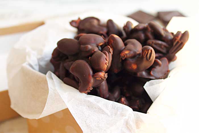 Easy Chocolate Covered Nuts closeup 1 | 2 Cookin Mamas