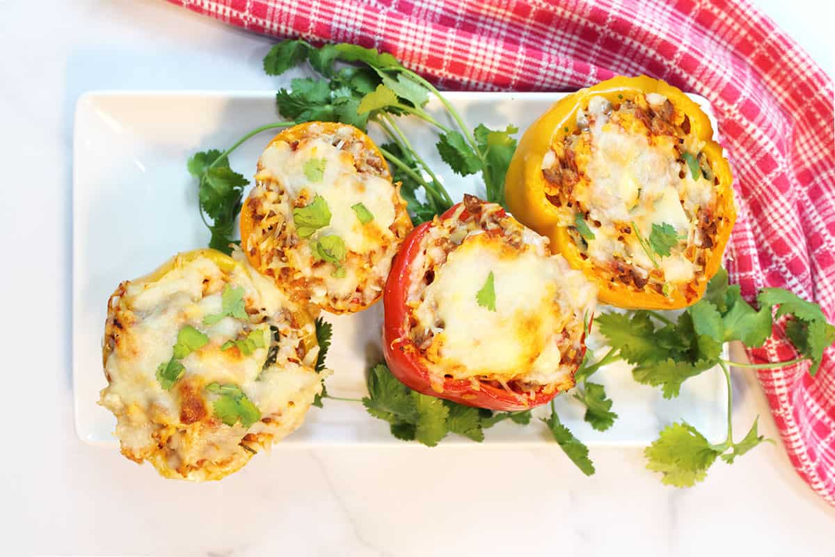 Easy Italian Stuffed Peppers with Ground Beef - 2 Cookin Mamas