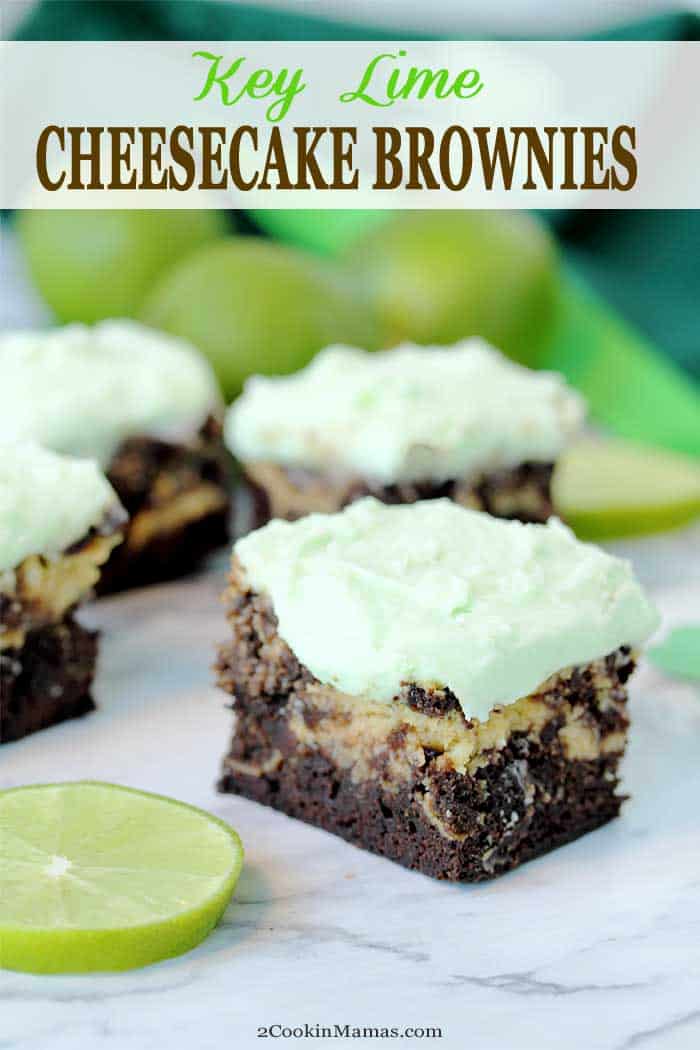 Key Lime Cheesecake Brownies and key lime slice