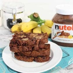 Nutella Banana Bread plated square