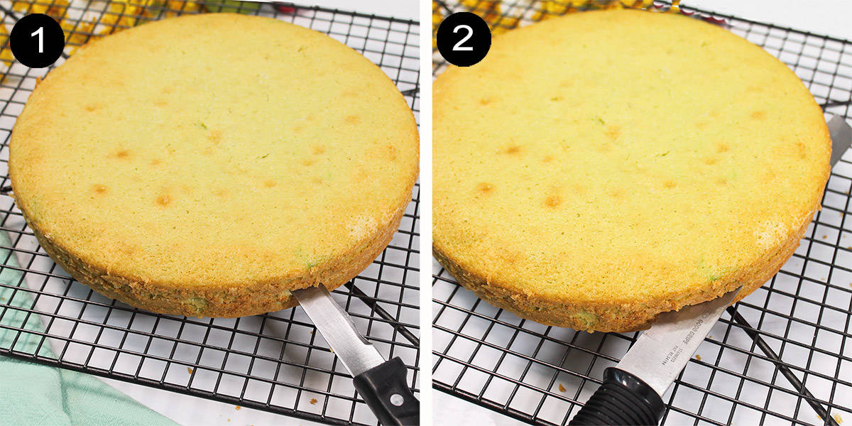 How to cut a layer cake in half.