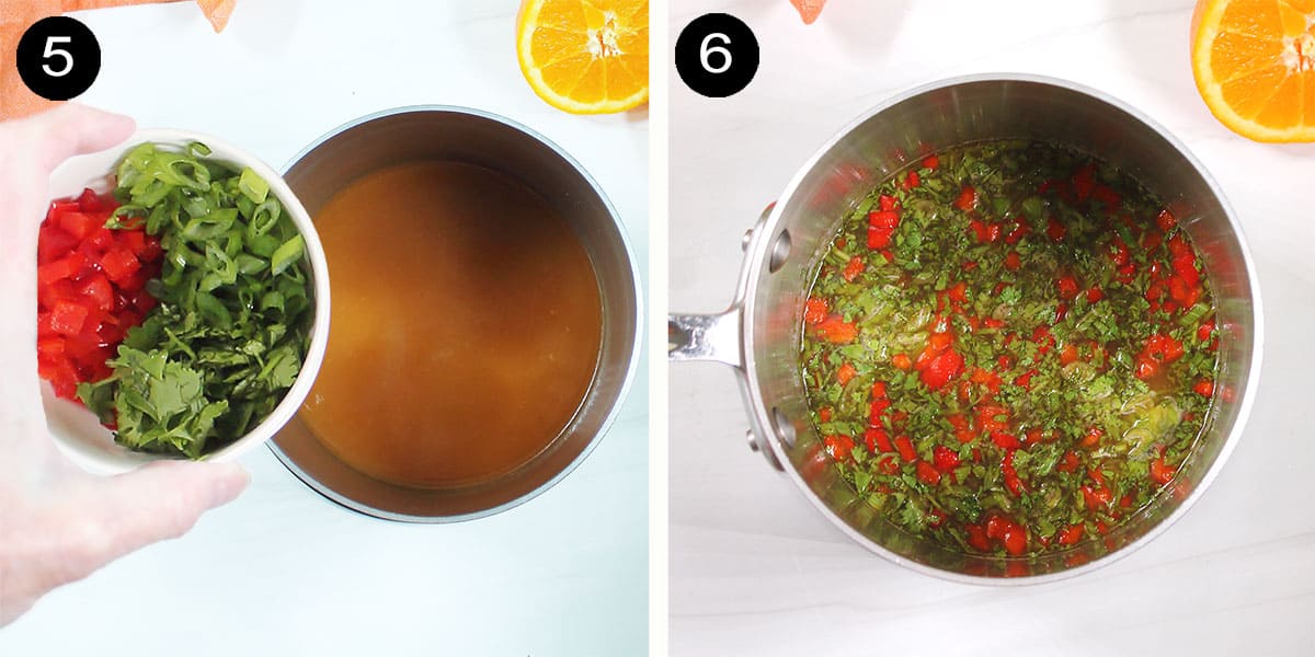 Steps to finish sauce.