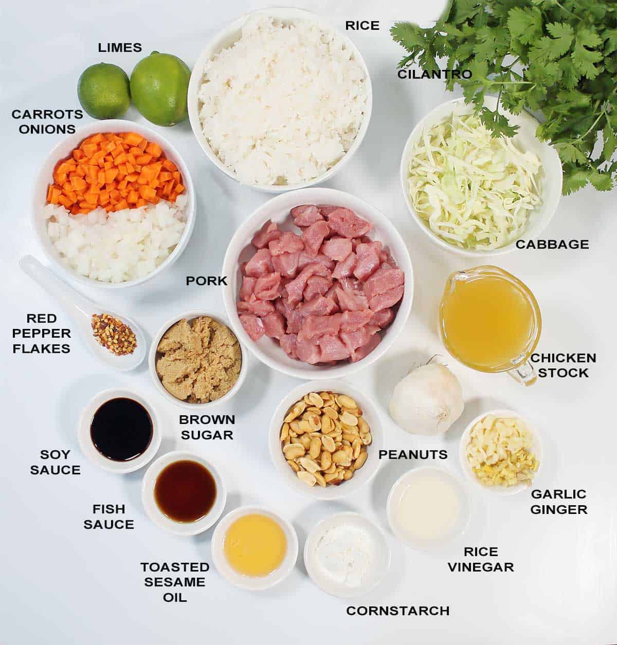 Ingredients for stir fry.