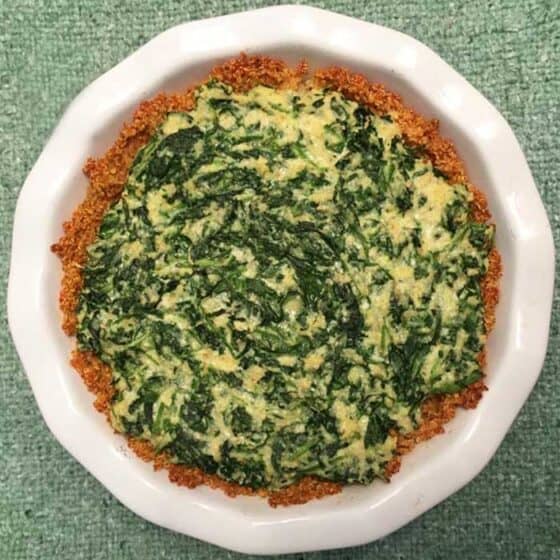 Cheesy Spinach Pie with Quinoa Crust - 2 Cookin Mamas