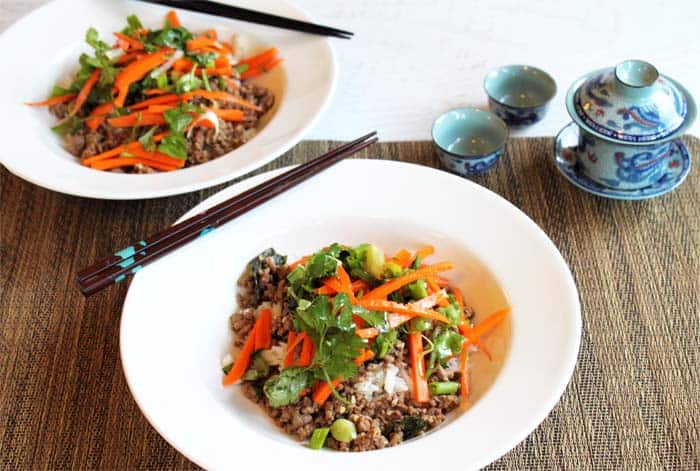 Thai Beef with Carrot Basil Salad | 2 Cookin Mamas