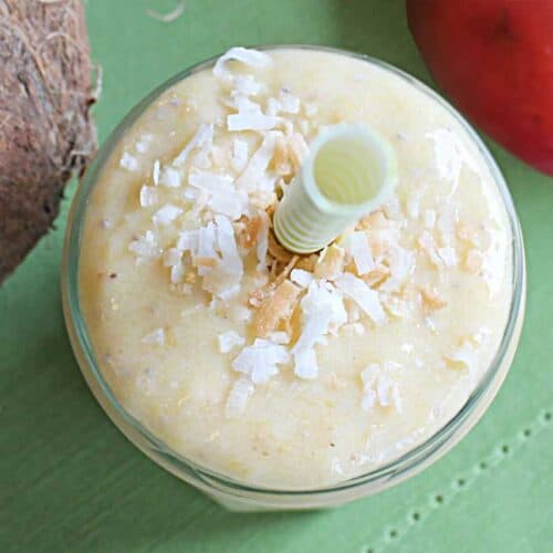 Coconut Mango Smoothie square | 2 Cookin Mamas