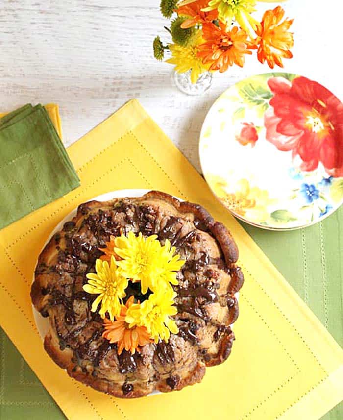 Monkey Bread with Nutella overhead | 2 Cookin Mamas