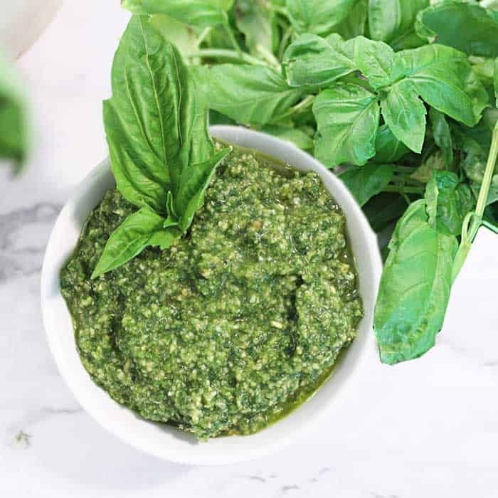 5 Minute Basil Pesto square