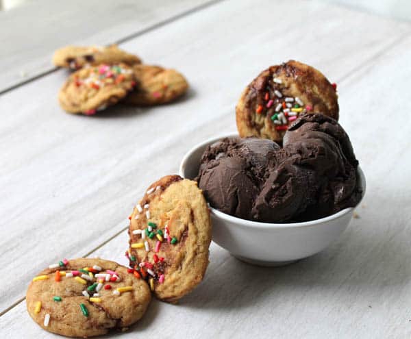 Fudge Ripple Cookies with ice cream 2 | 2CookinMamas