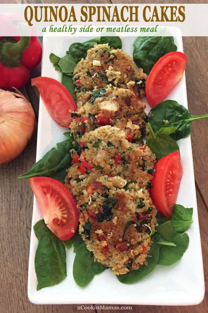 Quinoa Spinach Cakes 2 Cookin Mamas
