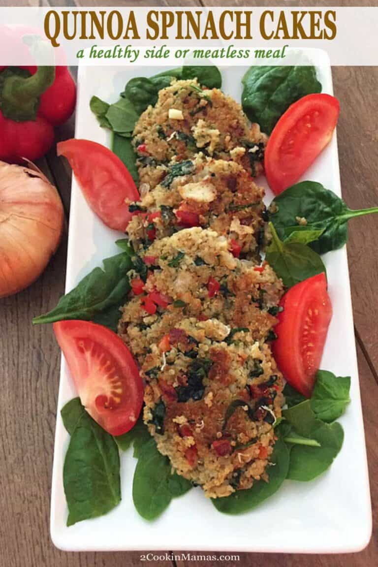 Quinoa Spinach Cakes 2 Cookin Mamas